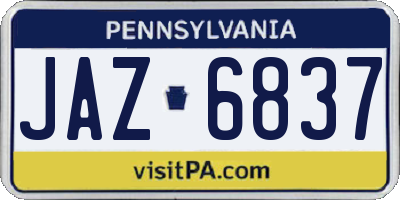 PA license plate JAZ6837