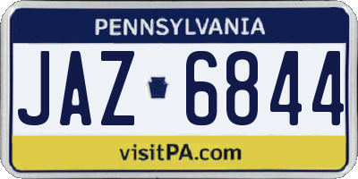 PA license plate JAZ6844