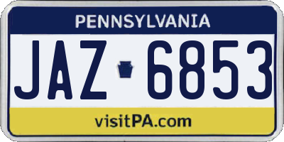 PA license plate JAZ6853