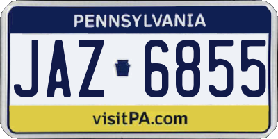 PA license plate JAZ6855