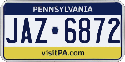 PA license plate JAZ6872