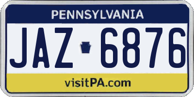 PA license plate JAZ6876