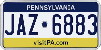 PA license plate JAZ6883