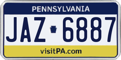 PA license plate JAZ6887