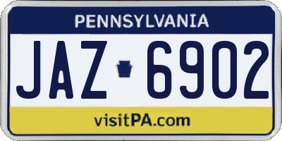 PA license plate JAZ6902