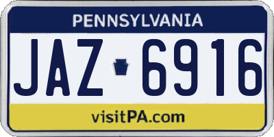 PA license plate JAZ6916