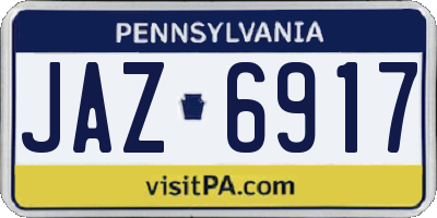 PA license plate JAZ6917