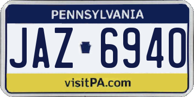 PA license plate JAZ6940