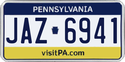 PA license plate JAZ6941