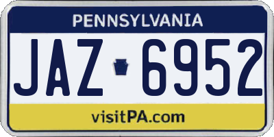 PA license plate JAZ6952