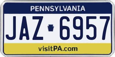 PA license plate JAZ6957