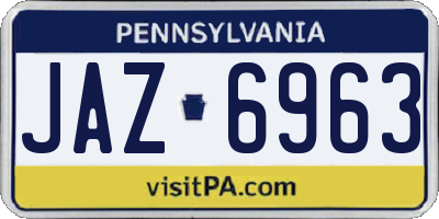 PA license plate JAZ6963