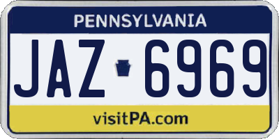 PA license plate JAZ6969