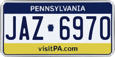 PA license plate JAZ6970