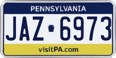 PA license plate JAZ6973
