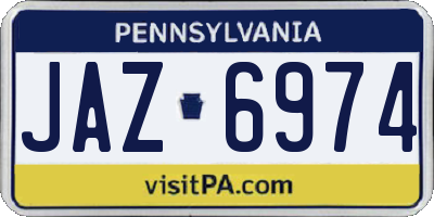 PA license plate JAZ6974