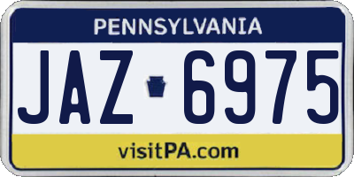PA license plate JAZ6975