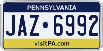 PA license plate JAZ6992
