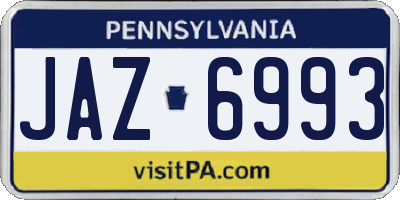 PA license plate JAZ6993