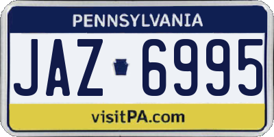 PA license plate JAZ6995