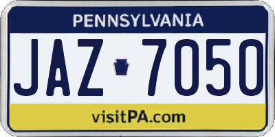 PA license plate JAZ7050