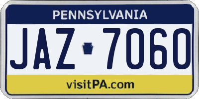 PA license plate JAZ7060