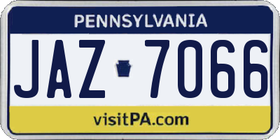 PA license plate JAZ7066