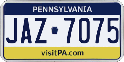 PA license plate JAZ7075