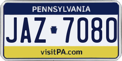 PA license plate JAZ7080