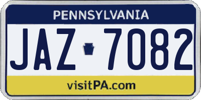 PA license plate JAZ7082