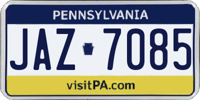 PA license plate JAZ7085