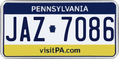 PA license plate JAZ7086