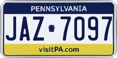 PA license plate JAZ7097