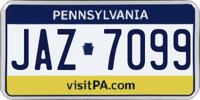 PA license plate JAZ7099
