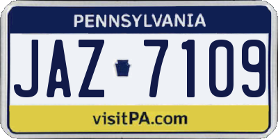PA license plate JAZ7109