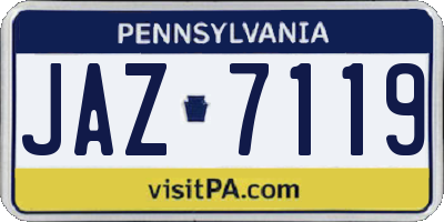 PA license plate JAZ7119