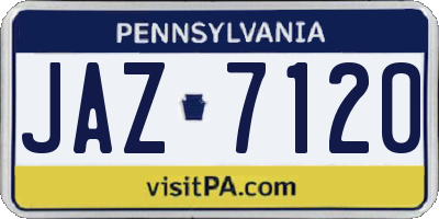 PA license plate JAZ7120