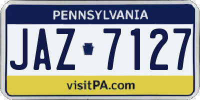 PA license plate JAZ7127