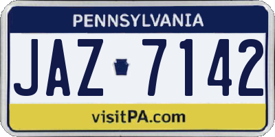 PA license plate JAZ7142