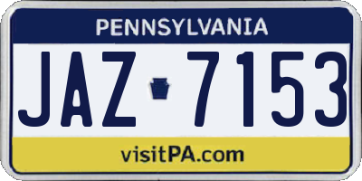 PA license plate JAZ7153