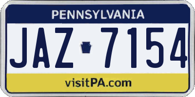 PA license plate JAZ7154