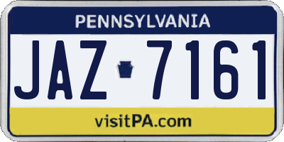PA license plate JAZ7161