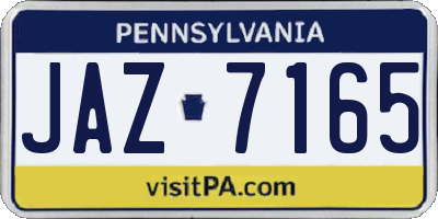 PA license plate JAZ7165