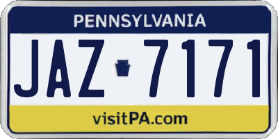 PA license plate JAZ7171