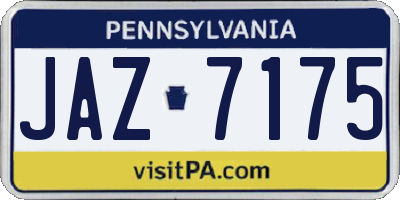 PA license plate JAZ7175