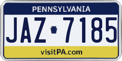 PA license plate JAZ7185