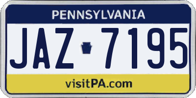 PA license plate JAZ7195