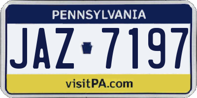 PA license plate JAZ7197