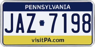 PA license plate JAZ7198