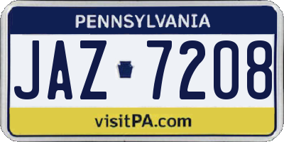 PA license plate JAZ7208